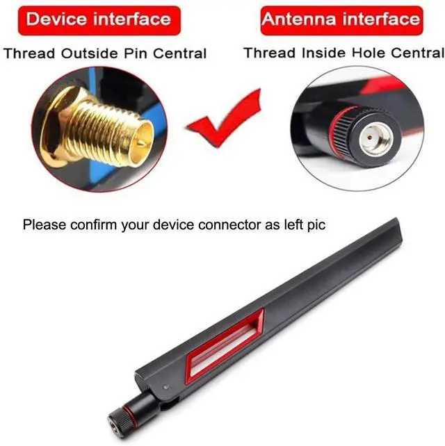 Alt view image 2 of 6 - WiFi Antenna Dual Band 2.4GHz 5.8GHz 10 DBI RP-SMA Router for PCI-E WiFi Network Card USB Wireless Adapter Security IP Camera