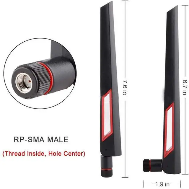 Alt view image 5 of 6 - WiFi Antenna Dual Band 2.4GHz 5.8GHz 10 DBI RP-SMA Router for PCI-E WiFi Network Card USB Wireless Adapter Security IP Camera