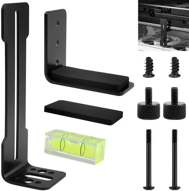 Main image of 1 Set GPU Support Bracket | Adjustable Graphics Card Bracket for 12cm & 14cm Fans | 0.24-3.78 Inch Iron Build | Fits Vertical/Horizontal Video Card Mounts