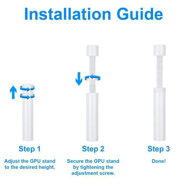 Alt view image 3 of 7 - GPU Support Bracket Graphics Card Brace Anti-Sag Holder Height Adjustable Video Card Stand White Large