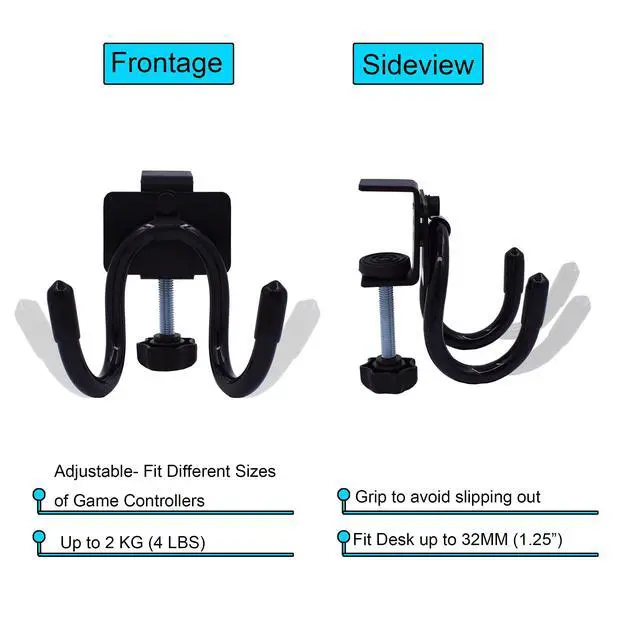 Alt view image 2 of 7 - Desk Mount Game Controller Holder Clamp On Hanger Holder Storage Rack Compatible with PS3/PS4/PS5/Xbox 360/Xbox One/S/X/Elite/Series S/Series X Controller, Pro Controller (1)