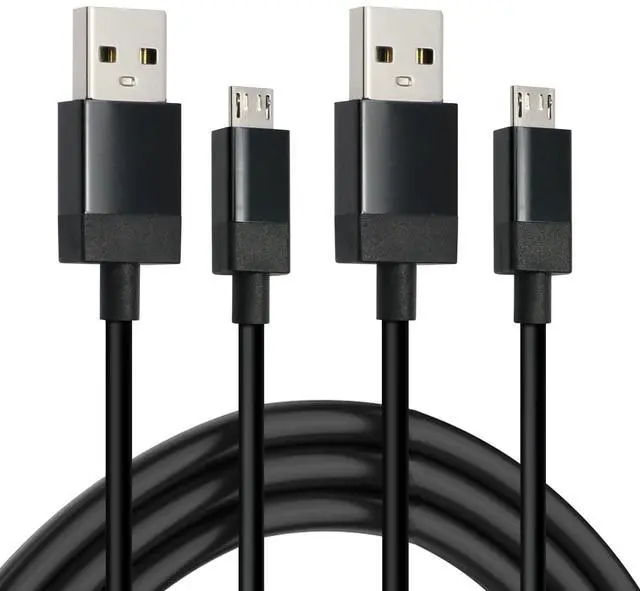 Main image of Charger Charging Cable for Xbox One Controller, Micro USB 2.0 Play Data Sync Cord for PlayStation 4, PS4 Slim/Pro Controller, Samsung Galaxy, Android Phone (2 Pack 10 Feet)