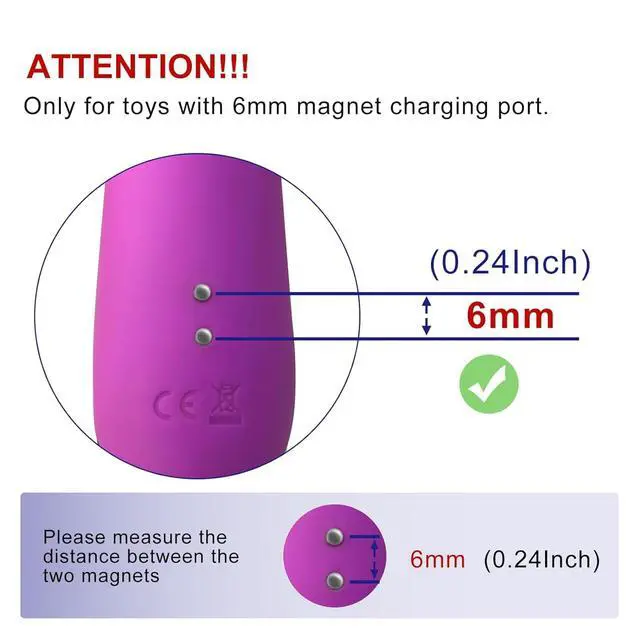 Alt view image 4 of 7 - Magnetic USB DC Charger Cable 2.7ft Replacement Charging Cord for Rechargeable Toys Massagers Electric Toothbrush (6MM)