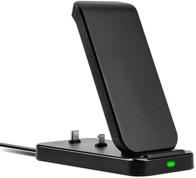 Main image of 2 in 1 Fast Max 15W Qi Wireless Charger Charging Stand for iPhone 16/15/14/13/12/Pro/Max/Plus/Ultra, Airpods 1/2/3/ Pro1/2, Charging Station for Samsung Galaxy S21/S10, Galaxy Buds Live/Pro/+
