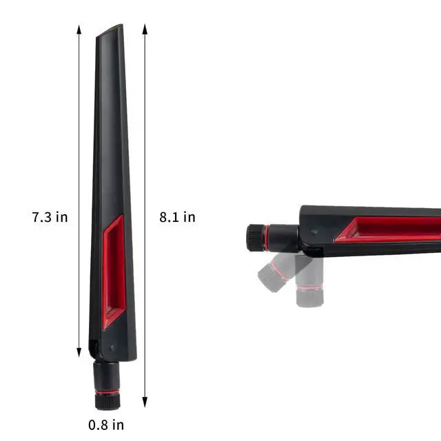 Alt view image 2 of 7 - WiFi 7 Antenna Omnidirectional RP-SMA Male Antenna Compatible with PC Desktop Computer Gaming Motherboard WiFi 7 Router, 2-Pack