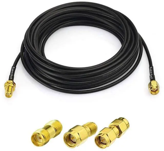Main image of RF coaxial SMA Male to SMA Female Bulkhead RG174 15ft Cable + 3pcs RF Coax SMA Adapter Kit for SDR Equipment Antenna Ham Radio,3G 4G LTE Antenna,ADS-B,GPS and etc