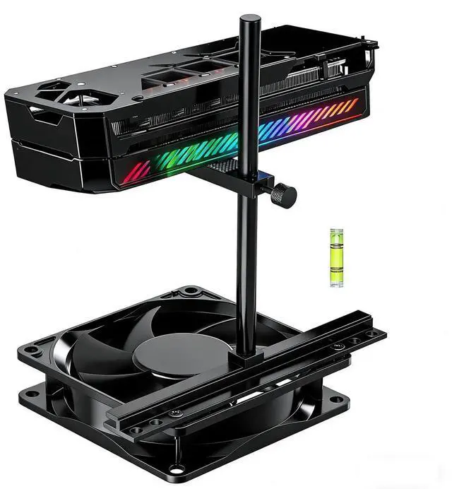 Main image of GPU Support Bracket for Fan Mounting, Adjustable GPU Support for All-View PC Case, Video Card Support GPU Stand Holder with Anti-Slip Pad, 10-120mm