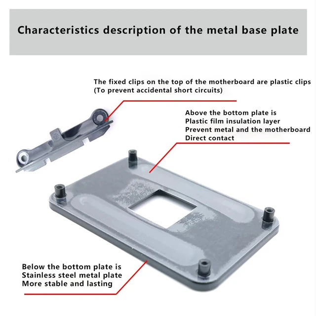 Alt view image 5 of 7 - AM5 AM4 CPU Cooler Mounting Bracket Backplate Standoffs Screws | AM5 AM4 bracket kit backplate standoffs screws secure CPU cooler install durable steel anti-static PC builds upgrades
