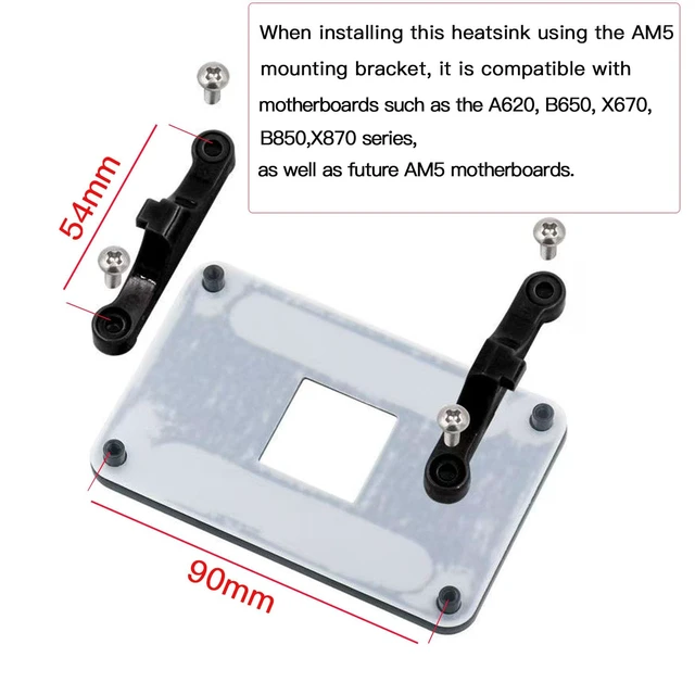 Alt view image 3 of 7 - AM5 AM4 CPU Cooler Mounting Bracket Backplate Standoffs Screws | AM5 AM4 bracket kit backplate standoffs screws secure CPU cooler install durable steel anti-static PC builds upgrades
