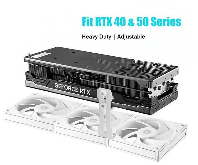 Alt view image 2 of 7 - Adjustable Metal GPU Anti-Sag Support Bracket, Graphics Card Stabilizer Holder Compatible with NVIDIA RTX 4070 4080 4090 5070 5080 5090, Heavy Duty Video Card Brace for ATX Micro ATX Gaming PC Case
