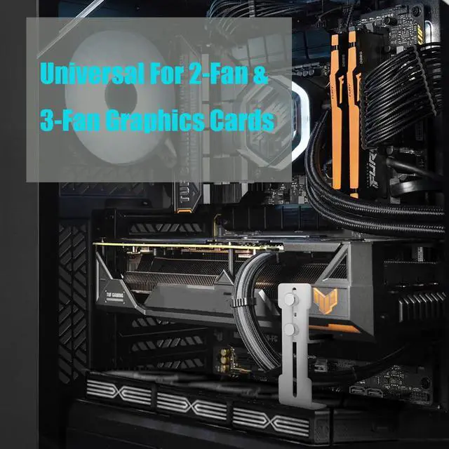 Alt view image 5 of 7 - Adjustable Metal GPU Anti-Sag Support Bracket, Graphics Card Stabilizer Holder Compatible with NVIDIA RTX 4070 4080 4090 5070 5080 5090, Heavy Duty Video Card Brace for ATX Micro ATX Gaming PC Case