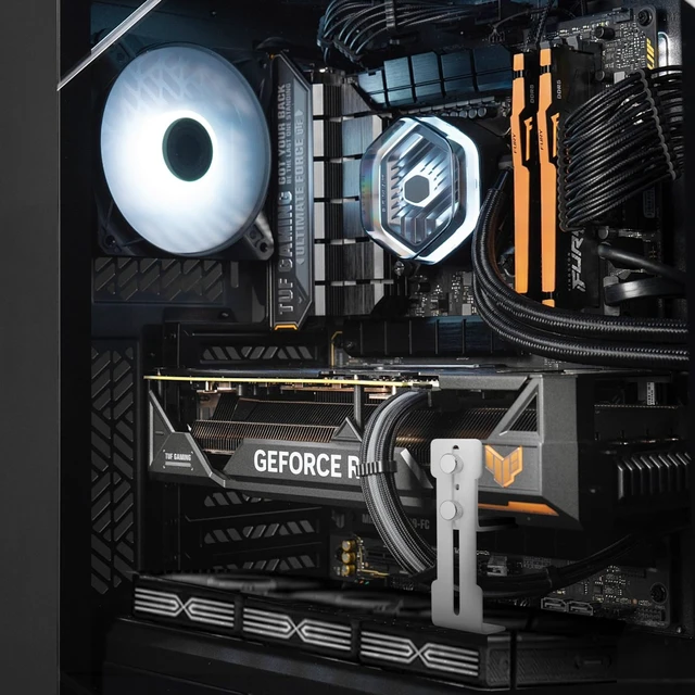 Alt view image 5 of 7 - GPU Support Bracket, Graphics Card Support,Video Card Holder Bracket,Adjustable GPU Anti Sag Brace 6-96mm (White)