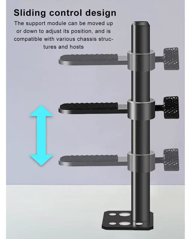 Alt view image 2 of 6 - GPU Support Bracket, Adjustable Height Graphics Card Support, Video Card Holder Bracket with Non-Slip for Prevent Universal Graphics Card Sag (L, 3.15" & 80mm)