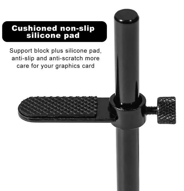 Alt view image 3 of 6 - GPU Support Bracket, Adjustable Height Graphics Card Support, Video Card Holder Bracket with Non-Slip for Prevent Universal Graphics Card Sag (L, 3.15" & 80mm)