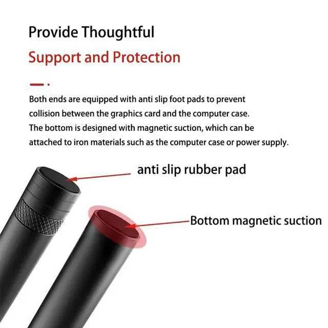 Alt view image 3 of 7 - 2 Pack Gpu Support BracketGraphics Card GPU Brace Support, Video Card Sag Holder Bracket, GPU Stand (M, 48.5-78.5 mm/1.91-3.09 in)