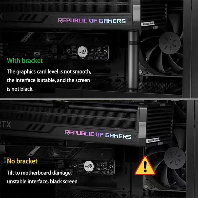 Alt view image 7 of 7 - 2 Pack Gpu Support BracketGraphics Card GPU Brace Support, Video Card Sag Holder Bracket, GPU Stand (M, 48.5-78.5 mm/1.91-3.09 in)