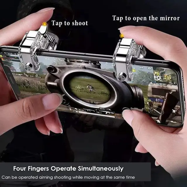 Alt view image 3 of 7 - Newseego for Mobile Game Controllers, Phone Triggers for Mobile Phone, Sensitive Controller Joysticks Aim & Fire Trigger Keys for Rules of Survival (1 Pair Mobile Triggers)