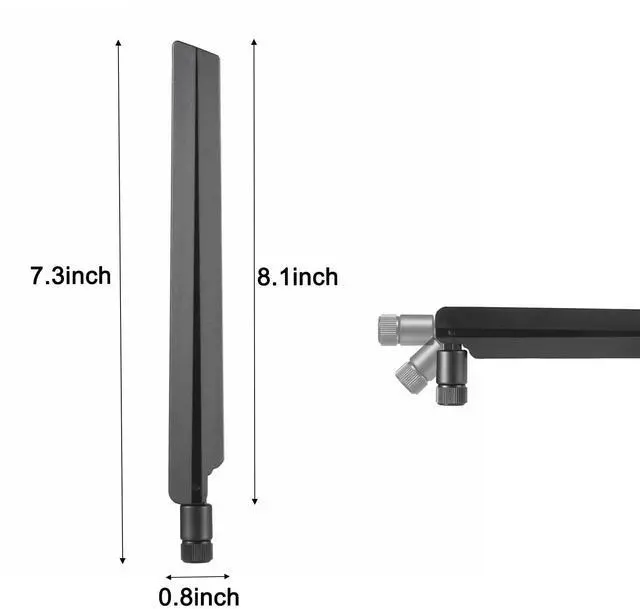 Alt view image 2 of 6 - WiFi 6 6E Tri-Band 2.4GHz + 5 GHz + 6GHz 9dBi Omnidirectional Antenna for PC Desktop Computer PCI-E WiFi 6E Network Card Adapter Bluetooth Card Wireless RouterPack of 2