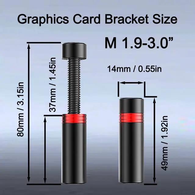 Alt view image 6 of 7 - Graphics Card Support Bracket - Adjustable Height GPU Sag Holder With Magnet & Non-Slip Sheet for Universal Cards (M 1.9-3.0")