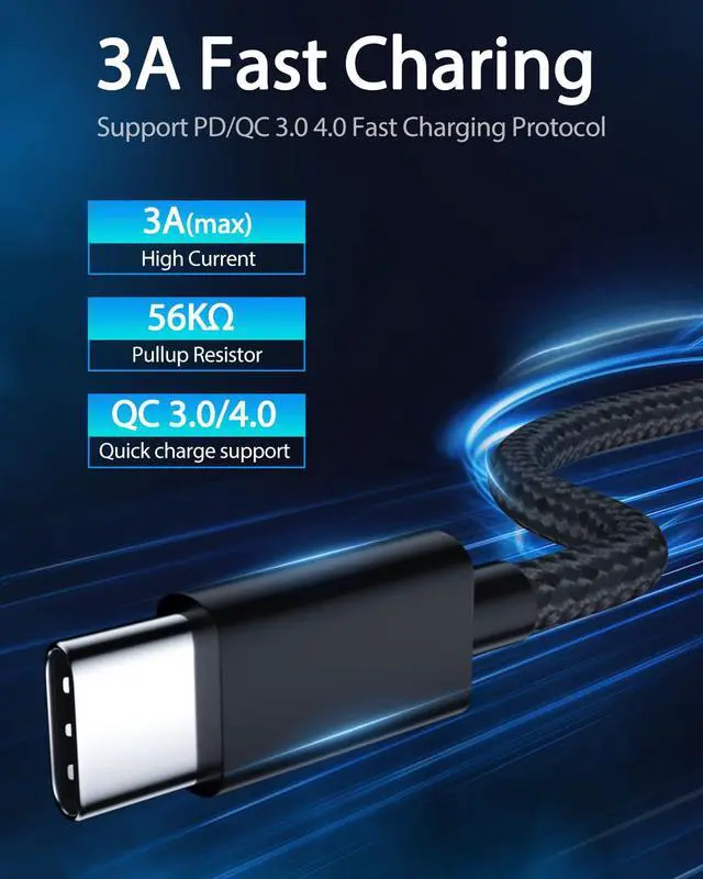 Alt view image 3 of 6 - PS5 Controller Charger Cable 10FT Long USB C Cable for Xbox Series X/S Elite Controller,PS5 Pro Charger,Braided Type-C Charging Cord for PlayStation 5 DualSense.USBC Replacement for Nintendo Switch