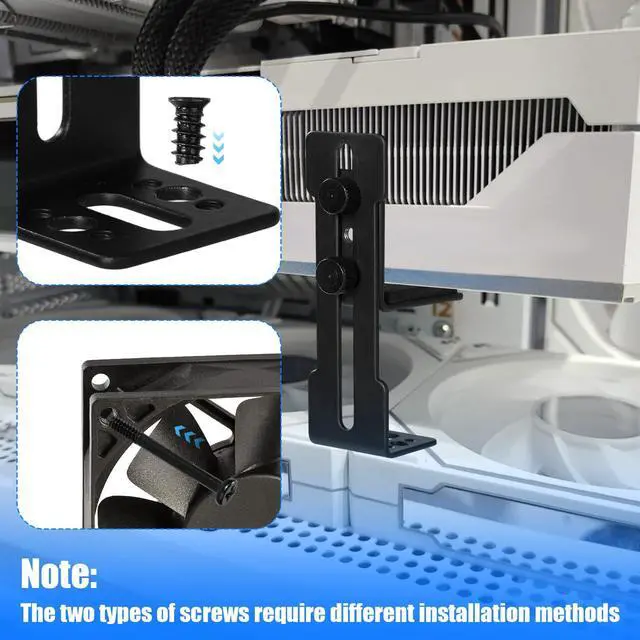 Alt view image 6 of 7 - Graphics Card Bracket, Durable GPU Support Bracket with Metal Screws & Gasket GPU Anti-Sag Stand Holder Mount for PC Build Gaming Computer Setup (Black)
