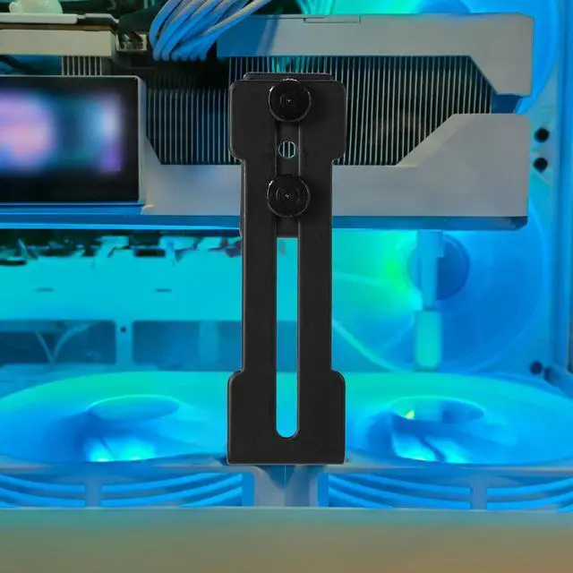 Alt view image 7 of 7 - Graphics Card Bracket, Durable GPU Support Bracket with Metal Screws & Gasket GPU Anti-Sag Stand Holder Mount for PC Build Gaming Computer Setup (Black)