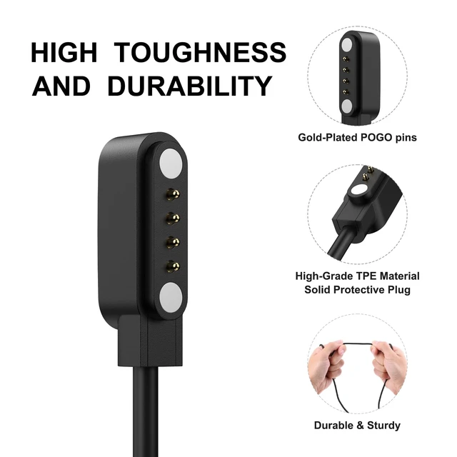 Alt view image 2 of 7 - 4pin Magnetic Charging Cable for Sedzofan Y16B Kids Smart Watch Charger USB Charging Cord