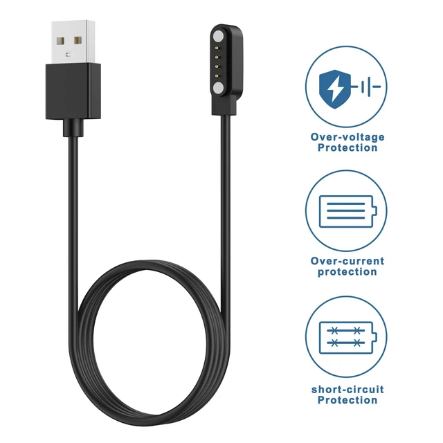 Alt view image 5 of 7 - 4pin Magnetic Charging Cable for Sedzofan Y16B Kids Smart Watch Charger USB Charging Cord