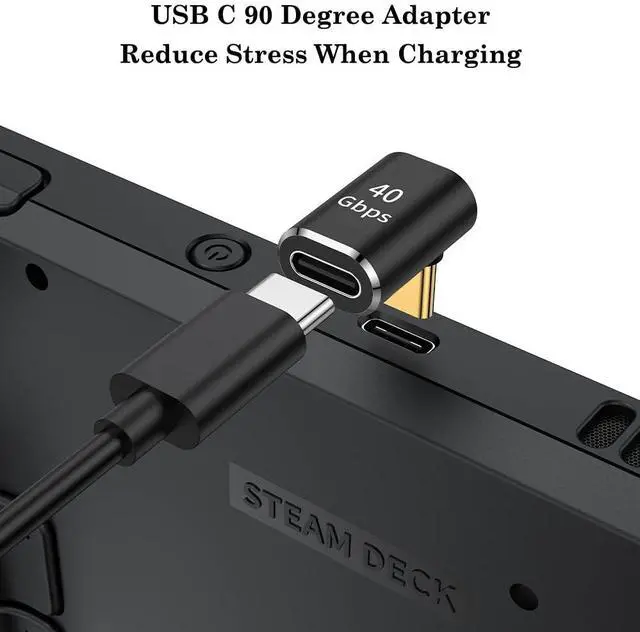 Alt view image 3 of 7 - USB C 90 Degree Adapter (Two Styles), USB Type C Right Angle Extender Connector for Steam Deck, Meta Quest, MacBook, Smart Tablet & Phone and More - Black