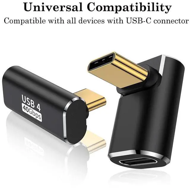 Alt view image 7 of 7 - USB C 90 Degree Adapter (Two Styles), USB Type C Right Angle Extender Connector for Steam Deck, Meta Quest, MacBook, Smart Tablet & Phone and More - Black