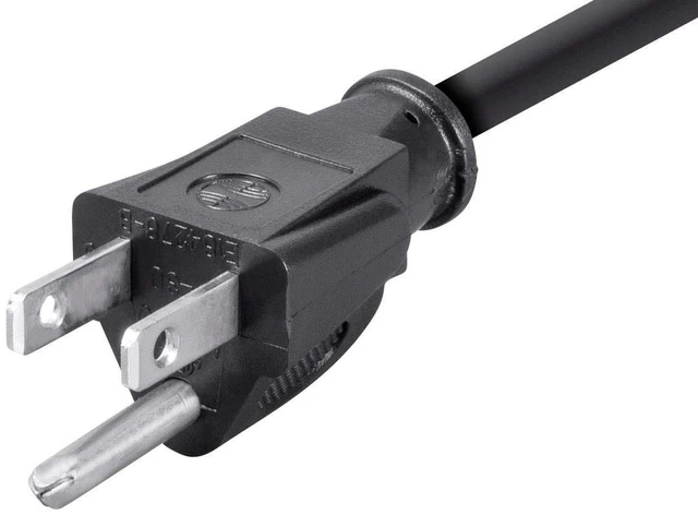Alt view image 4 of 6 - 6ft 14AWG Right Angle Power Cord Cable w/ 3 Conductor PC Power Connector Socket (C13/5-15P) - Black