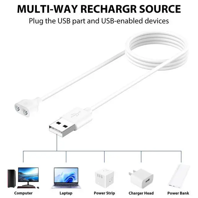 Alt view image 6 of 7 - Magnetic USB DC Charger Cable Replacement Charging Cord for Rechargeable Toys Massagers Electric Toothbrush (6MM/0.24in)