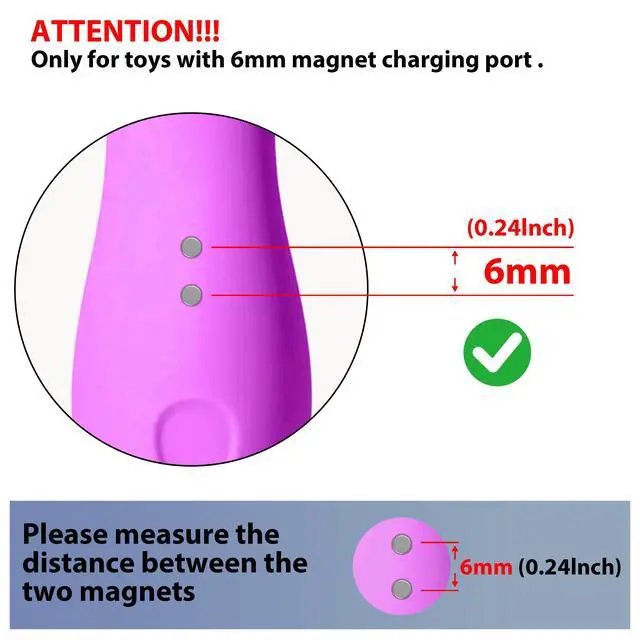 Alt view image 4 of 7 - Magnetic USB DC Charger Cable Replacement Charging Cord for Rechargeable Toys Massagers Electric Toothbrush (6MM/0.24in)