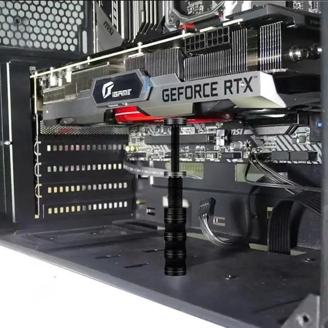 Alt view image 6 of 6 - Graphics Card Brace Support, Magnetic Anti-Sag Holder Bracket, Black All-Aluminum GPU Stand with Adjustable Height 51-125mm
