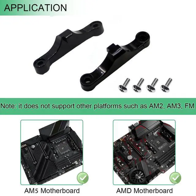 Alt view image 4 of 4 - 2 Pcs AM5 CPU Bracket Desktop Computer Compatible with AMD Cooler Fan Brackets for AM5/AM4 Motherboard with Install Screw