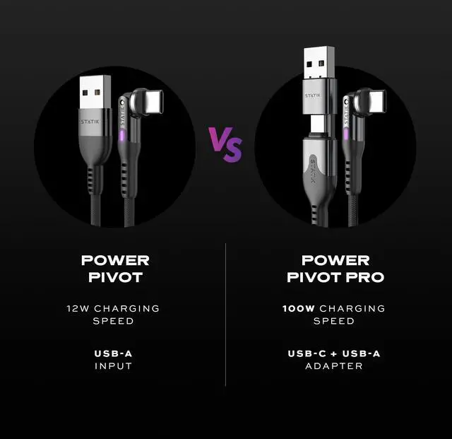 Alt view image 5 of 7 - PowerPivot 90 Degree Cable Pro Fast Charging Cable, USB C Swivel Head Charger Cable, 100W Type C Charger, Data Transfer Capable Right Angle USB Charger Cord, USB C to USB C Cable 9.9FT/3M