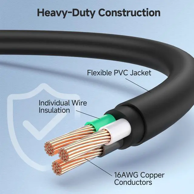 Alt view image 5 of 7 - 2-Pack 16 AWG Low-Profile Right Angle Power Cord, 6ft | 13A / 125V, NEMA 5-15P to IEC C13, Dual Right-Angle Connectors, SJT Jacket, C13 Power Cable