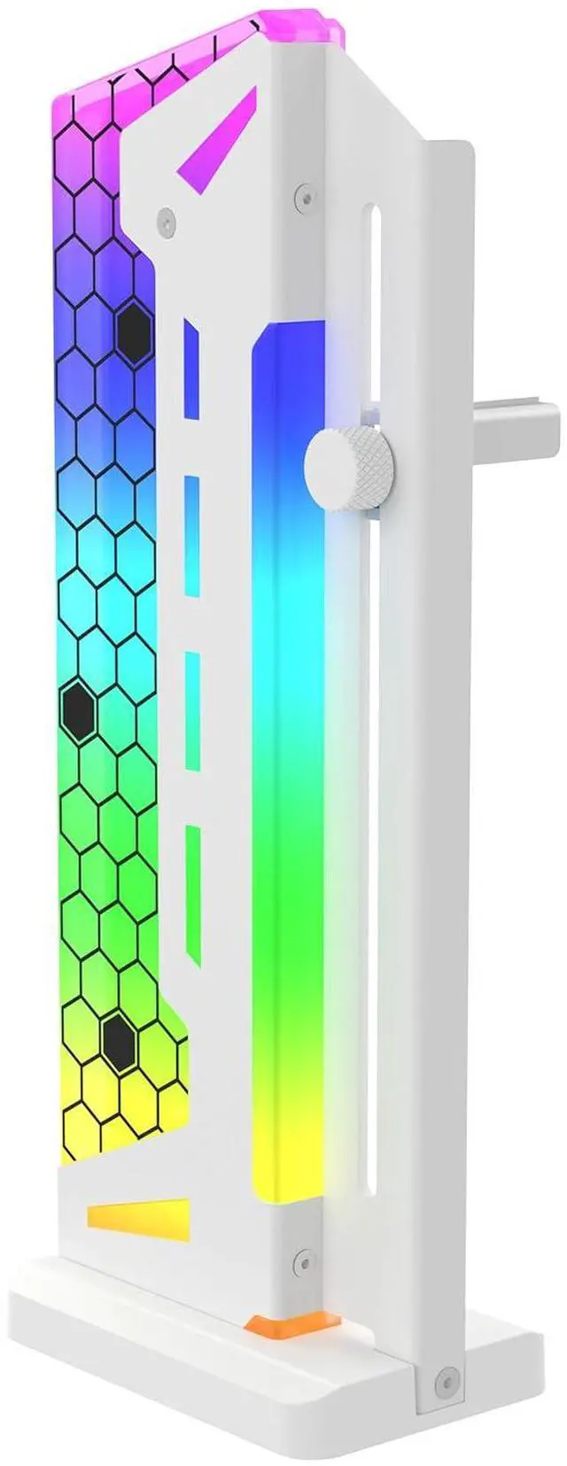 Main image of ARGB GPU Support Bracket, RGB GPU Brace Support, 5V 3Pin addressable GPU Holder, 5v 3pin ARGB GPU sag Support Video Card sag Holder, Adjustable Length and Height gpu Bracket Support (White)