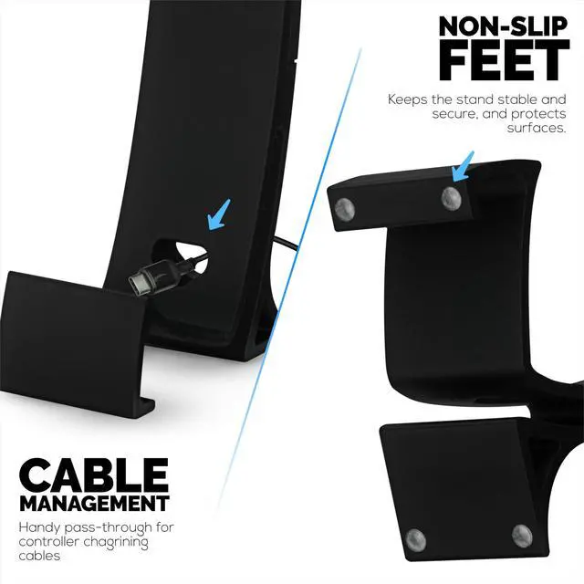 Alt view image 6 of 7 - Headphone Stand & Game Controller Holder Sleek Headset Hanger & Gamepad Stand for Xbox, PlayStation, Legacy, Retro & More (UGDS16)