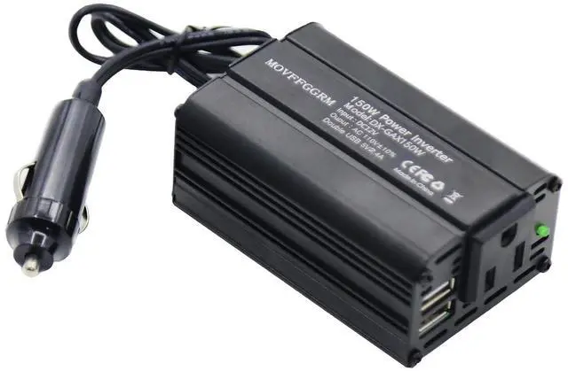 Alt view image 5 of 6 - 150W Power Inverter 12V DC to 110V AC Car Plug Adapter Outlet Converter with 2.4A Dual USB AC car Charger for Laptop Computer