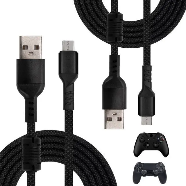 Main image of Micro USB Cable 2-Pack 10ft, 5V/1A Fast Charging Cord, Nylon Braided with Magnetic Ring, USB 2.0 Data Sync Cable for PS4, Xbox One Controllers, Android Phones