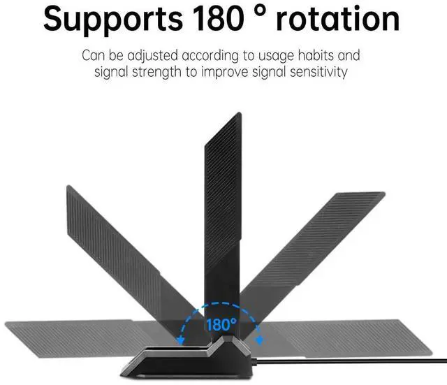 Alt view image 5 of 7 - WiFi 6E Tri-Band Antenna 2.4/5/6GHz High Gain Long Range RP-SMA Male External Antenna for Gaming PC Motherboard PCIE WiFi Card Router