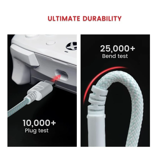 Alt view image 4 of 7 - USB-C Cable for G7 SE, G7, T4 Kaleid (White & Cyan)