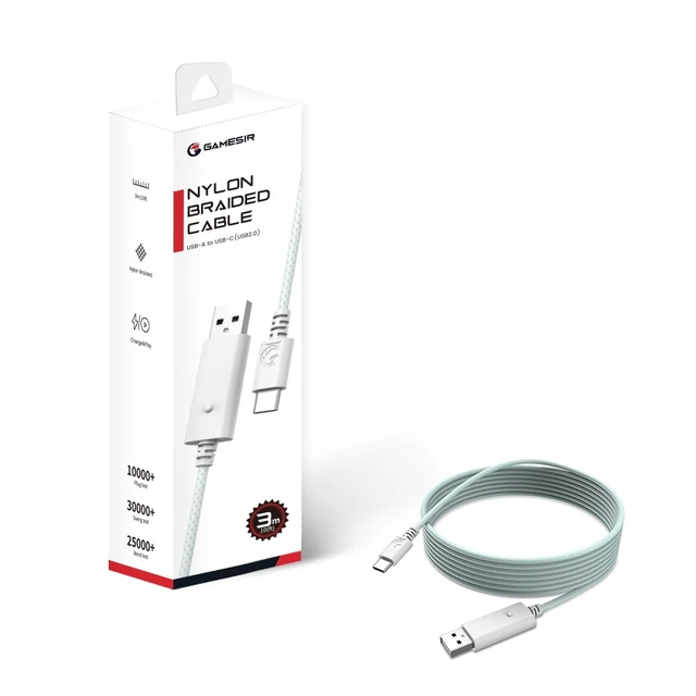 Alt view image 7 of 7 - USB-C Cable for G7 SE, G7, T4 Kaleid (White & Cyan)