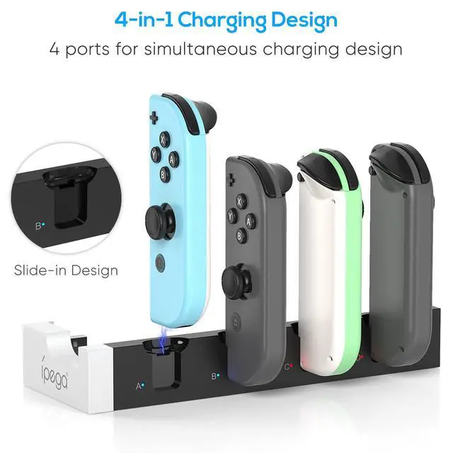 Alt view image 2 of 7 - Charging Dock Compatible with Nintendo Switch & Switch OLED Model Joycons, Switch Controller Charger Dock Station for Joycon Charges up to 6pcs, Charging Stand Station for Nintendo Switch/OLED Model