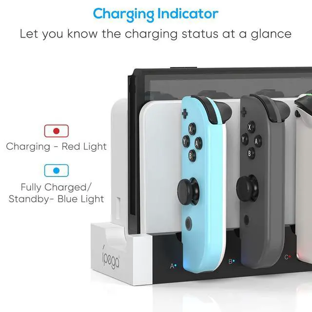 Alt view image 6 of 7 - Charging Dock Compatible with Nintendo Switch & Switch OLED Model Joycons, Switch Controller Charger Dock Station for Joycon Charges up to 6pcs, Charging Stand Station for Nintendo Switch/OLED Model