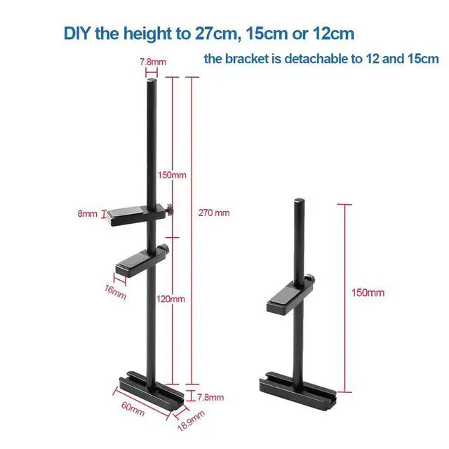 Alt view image 2 of 6 - GPU Support Bracket for Fan, Graphics Card Support, GPU Bracket Brace, Video Card Sag Holder Bracket, GPU Stand, Adjustable Aluminum 27cm Detachable to 15cm and 12cm
