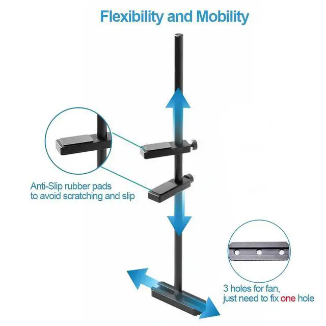 Alt view image 4 of 6 - GPU Support Bracket for Fan, Graphics Card Support, GPU Bracket Brace, Video Card Sag Holder Bracket, GPU Stand, Adjustable Aluminum 27cm Detachable to 15cm and 12cm