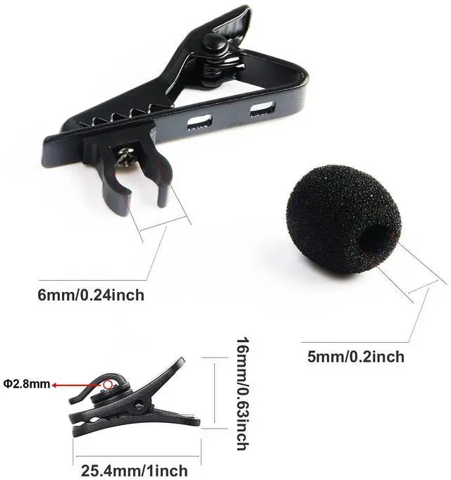 Alt view image 2 of 7 - 18Pcs Lapel Microphone Clips Replacement Kit, 6Pcs Lavalier Mic Clips Metal Tie Clips Lavalier Microphone Clips, 6Pcs Windscreen Foam Cover and 6Pcs Plastic Wire Clips