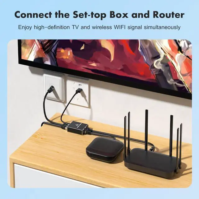Alt view image 7 of 7 - Ethernet Splitter 1 to 3, High Speed Internet Splitter, 1000Mbps LAN-Splitter, Gigabit RJ45 Ethernet Switch, Supporting Simultaneous Networking of 3 Devices, Applicable to Cat 5/5e/6/7/8 Cable